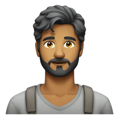 sri lankan 25 year old handsome and stylish guy with a beard with a frowning face sticker