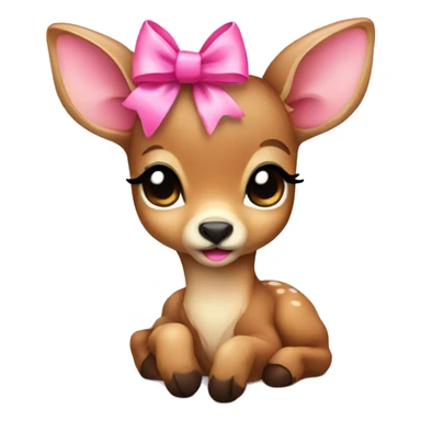 baby deer with pink bow sticker