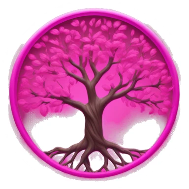 neon pink tree of life sticker