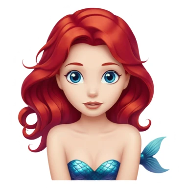 Ariel mermaid with red hair sticker