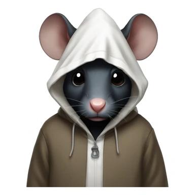 black rat who wore a white hood, sad like an orphan sticker