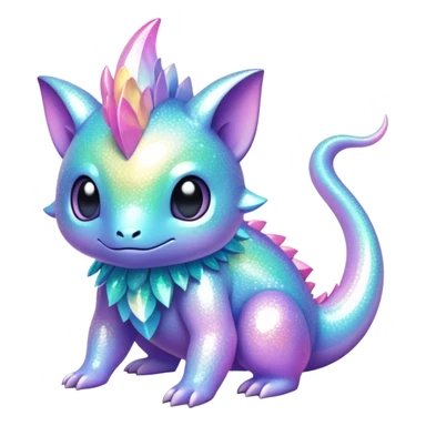 Pastel Randomly-colored sparkly exotic Fakémon-creature sticker