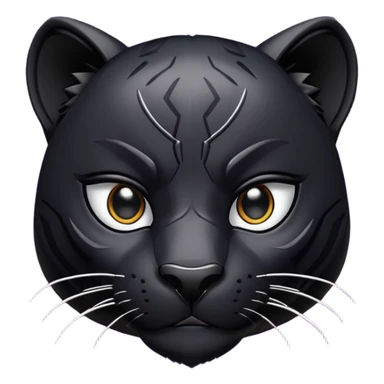 stylized black panther face, smirking, sharp eyes, confident attitude, designed for Twitch emote sticker