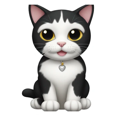 black cat with a white chin and white paws sticker