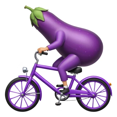 Eggplant riding a bike sticker