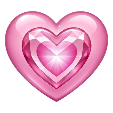 regular diamond heart with one mini pink heart inside of it  sticker