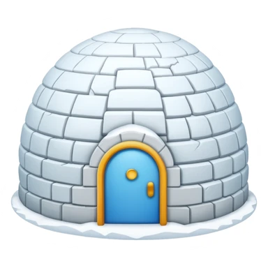 igloo with snow covered half of the top sticker
