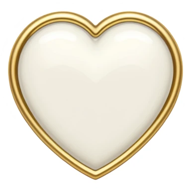 white heart with a gold outline sticker