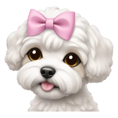 Schichon puppy pink bow sticker