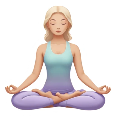 A peaceful person practicing yoga on a calm sea beach at sunrise, in a serene meditative pose. Soft pastel colors surround the scene, with gentle waves in the background and smooth, flowing lines representing balance and tranquility. The atmosphere feels centered and mindful. sticker