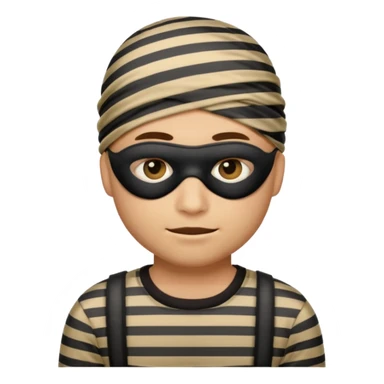 A theif robber emoji,Stripped shirt.eye mask. sticker