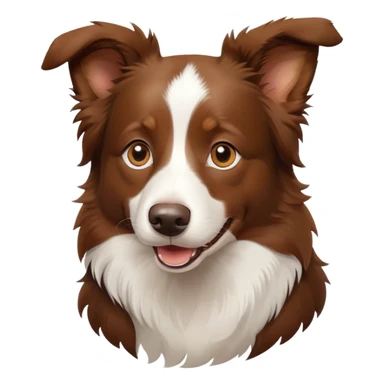 happy Brown Border Collie sitting sticker