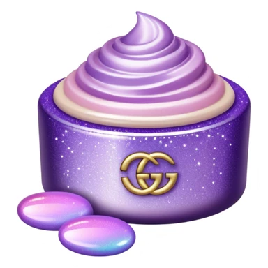 lilac gradient glitter gucci cream sticker