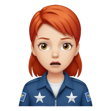 shocked face on white girl red hair Air force sticker