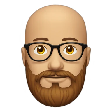 Bald man with galatasaray forma with beard and optical glasses sticker