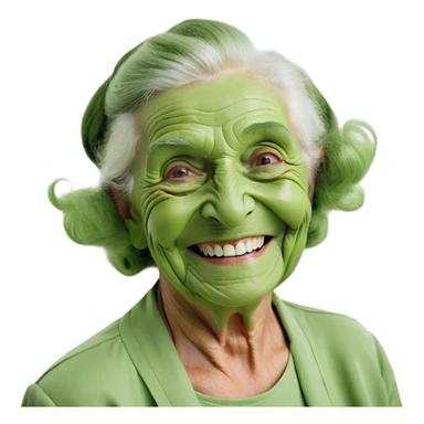smiling elderly woman portrait sticker