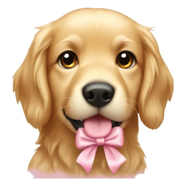 Golden retriever with light pink bow sticker