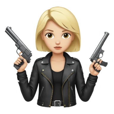blonde rockstar holding a gun sticker