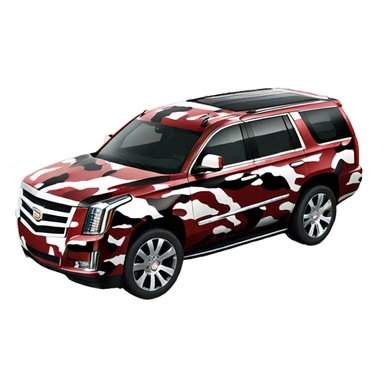  camouflage style red white and black, Cadillac Escalade sticker