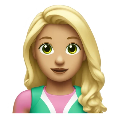 surfer girl with blonde hair and green eyes sticker