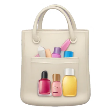 bag with cosmetics sticking out sticker