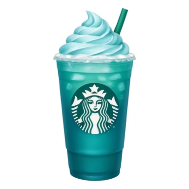Teal-blue colored Starbucks refresher no whipped cream sticker