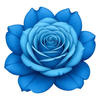 rose shape flower, no stem, now make it a 100% blue, 9.8% green, 0% red, bold and vibrant shade of blue sticker