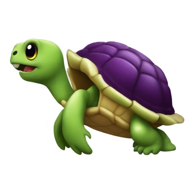Tortue qui manges une aubergine  sticker