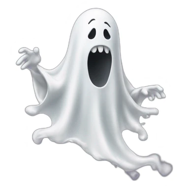 ghost appearing through a wall ejecting a spray of white milky substance forward from stomach area sticker