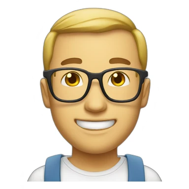 HongKong guy glasses sunny smile sticker