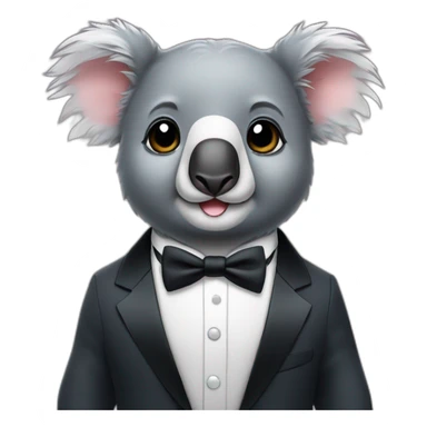 cute small koala wearing tuxedo sticker