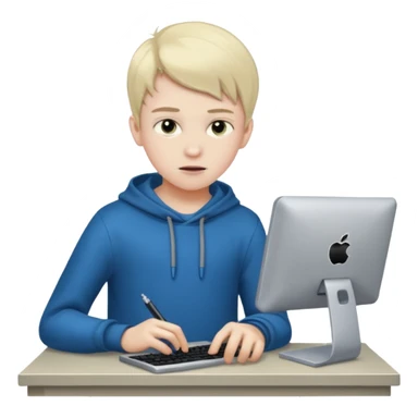 An 12 year old boy hacking a computer sticker