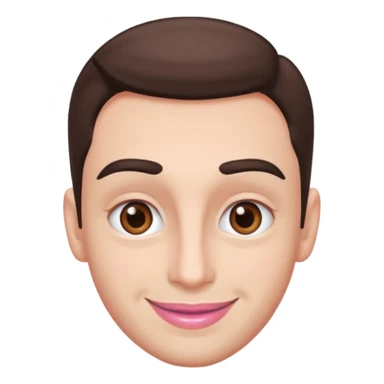 brown eyes lite pink lips men punty eye brows sticker