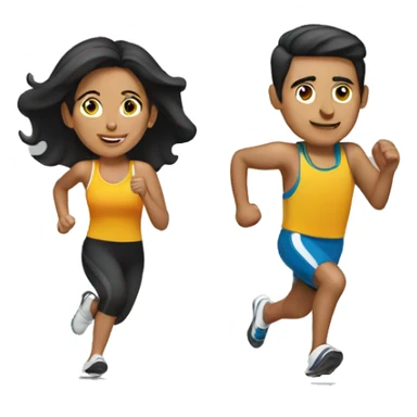 hispanic couple running marathon sticker