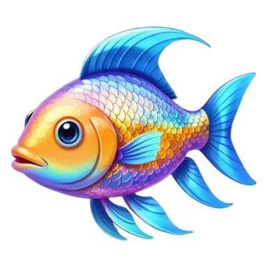 Adorable fish with large sparkling eyes and long flowing fins. sticker
