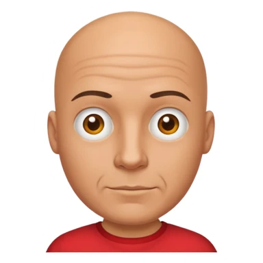 bald man in red shirt sticker