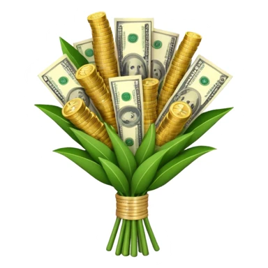 bouquet made of money sticker