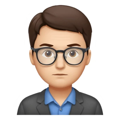 create a realistic emoji showing logistic person planing something sticker
