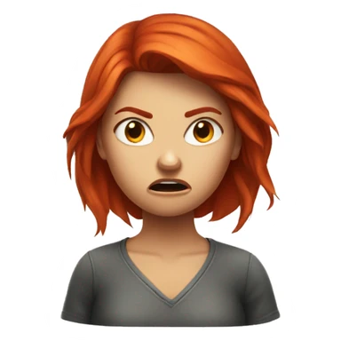 Angry red headed girl  sticker