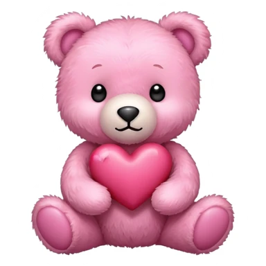 pink cute teddy bear sending hearts and love sticker