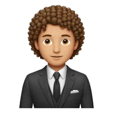 curly-haired man in a suit sticker