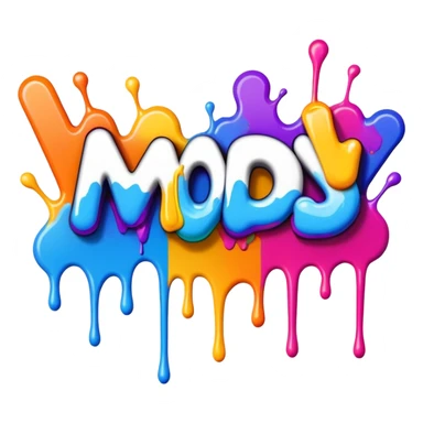 Graffiti the word mod with drippy paint  sticker