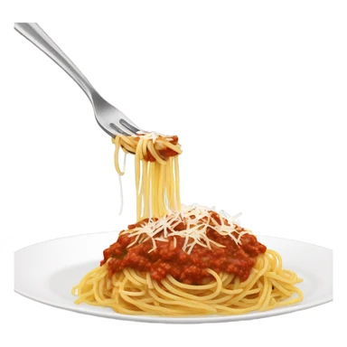 Spaghetti and sauce and meat with Parmesan cheese sticker