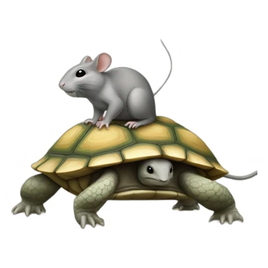 Une souris sur une tortue sticker