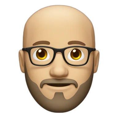 balding white man with glasses white and a brown goatee sticker