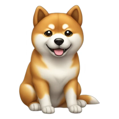 round shiba dog sitting sticker