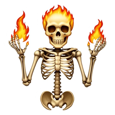 Skeleton made out of fire sticker