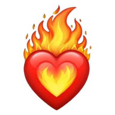 I want the emoji to be the heart on fire but make the heart black sticker