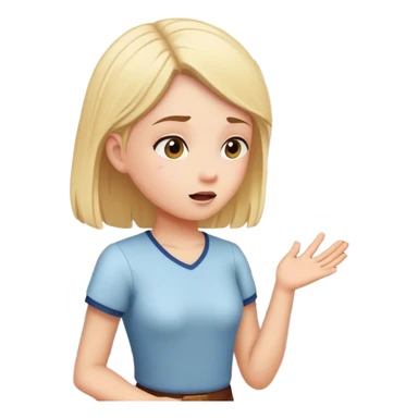 Girl speaking in her room for acting class she’s practicing with attitude  sticker