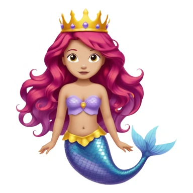 Bubbles the Mermaid from The Wiggles with light skin, long red hair, light lilac outfit, yellow crown sticker